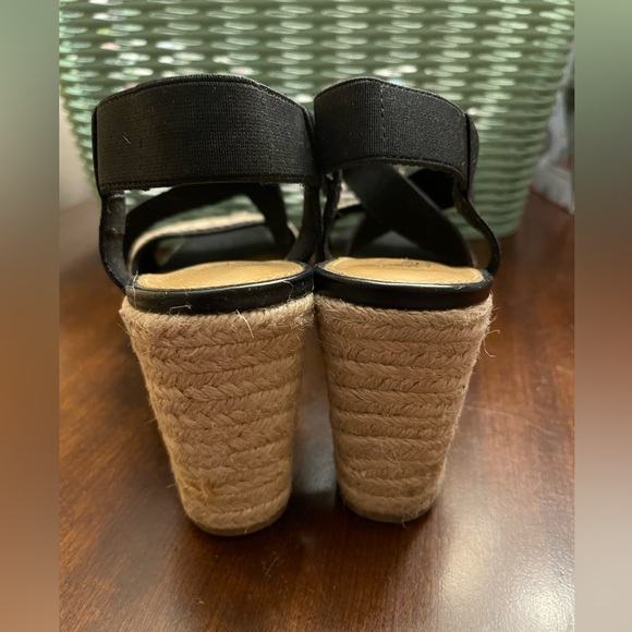 G.H. Bass Rylee Espadrille Wedge Sandals Black and Tan Women's Size 8M - Picture 8 of 11